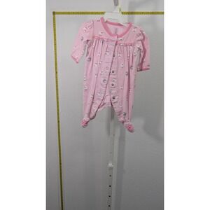 Just One You by Carters Baby Girls Pink Sheep Footed Sleeper Snap Up Pajamas 3M